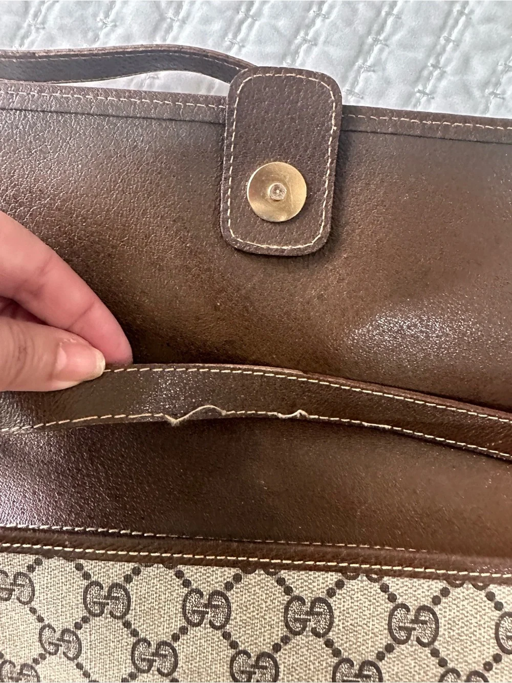 Gucci Vintage Brown Monogram Canvas Bag